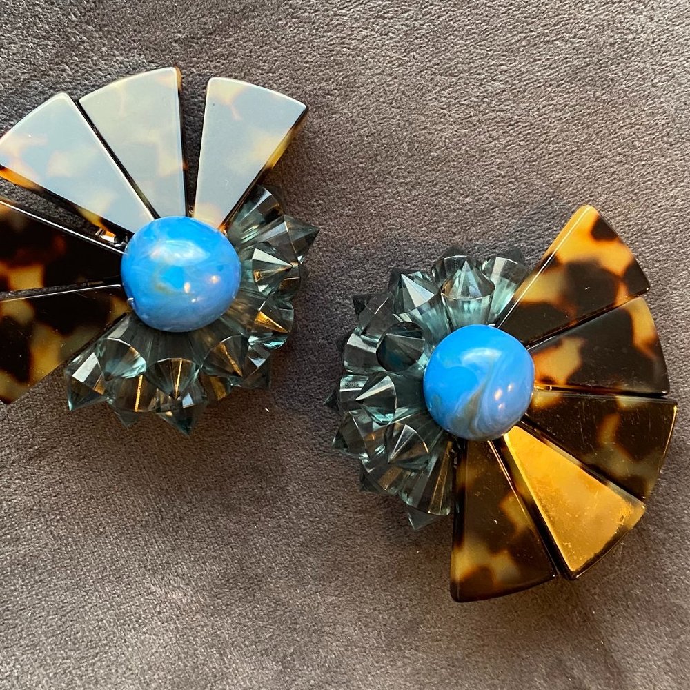 Rachel Comey Marquee Earrings Tortoiseshell Turquoise Multi